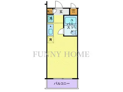 豪徳寺アムフラット(ワンルーム/1階)の間取り写真