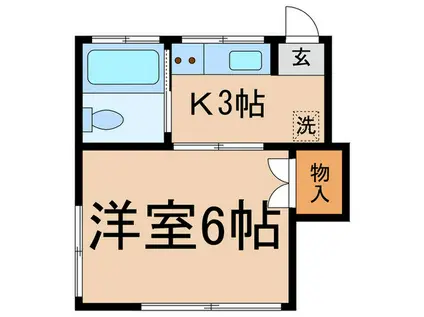 コーポひまわり(1K/2階)の間取り写真