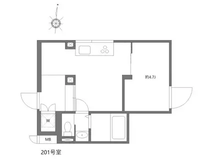 ミオテゾーロ哲学堂カーザ(1DK/2階)の間取り写真