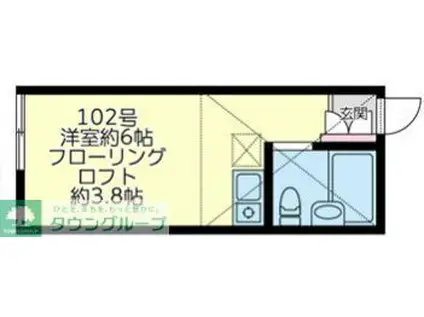 ユナイトステージ鹿島田ライフテリア(ワンルーム/1階)の間取り写真