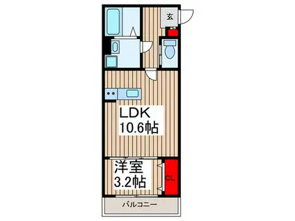 キャメル蒲生4(1LDK/3階)の間取り写真