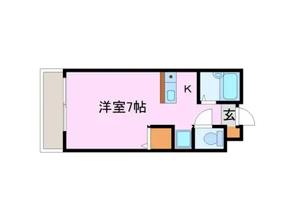 パサパ深草(1K/3階)の間取り写真