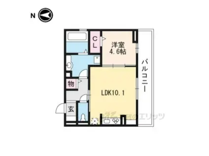 ウッドステージ桜 壱号館(1LDK/2階)の間取り写真