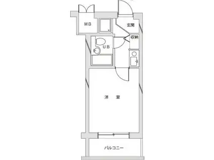 ライオンズテラス武蔵小金井(1K/2階)の間取り写真