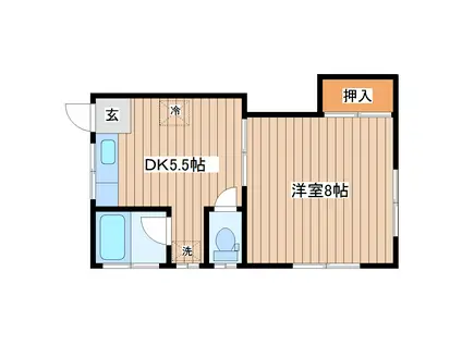 大柳コーポ(1DK/2階)の間取り写真