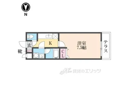 フジパレスヴィオレ(1K/1階)の間取り写真