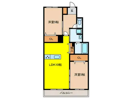 ＪＲ福知山線 中山寺駅 徒歩31分 2階建 築3年(2LDK/1階)の間取り写真
