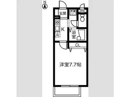 RECUERDO(1K/1階)の間取り写真