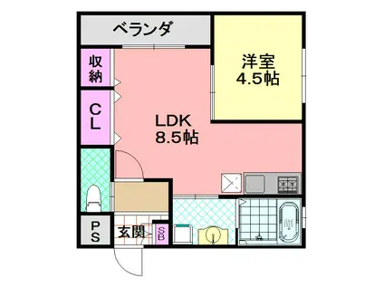 SAKURA ENT(1LDK/2階)の間取り写真