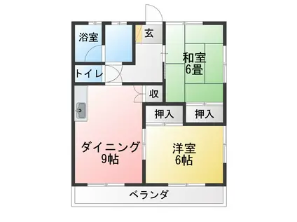 ハイツレイクヴァレー(2LDK/2階)の間取り写真