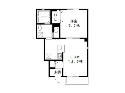 メゾン・ウェルストーンII(1LDK/1階)の間取り写真