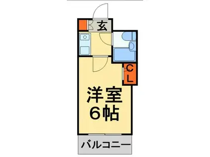 サンマリノ(1K/4階)の間取り写真