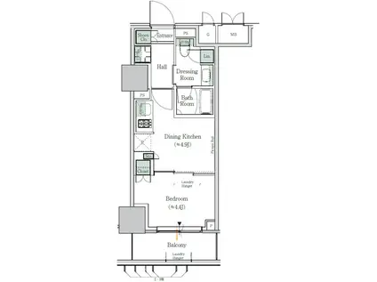 ONE ROOF RESIDENCE NISHI NIPPORI(1DK/5階)の間取り写真