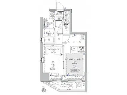 ヴァースクレイシア秋葉原イースト(1LDK/9階)の間取り写真