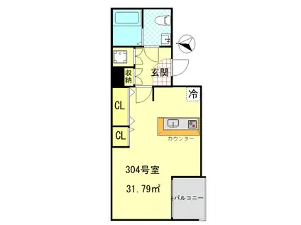 CFジオーレ大師駅前(ワンルーム/3階)の間取り写真