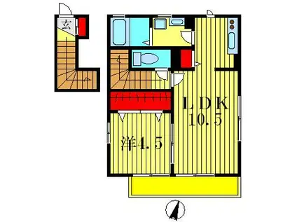 シャルマン(1LDK/2階)の間取り写真