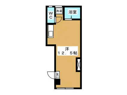 アズール(ワンルーム/1階)の間取り写真