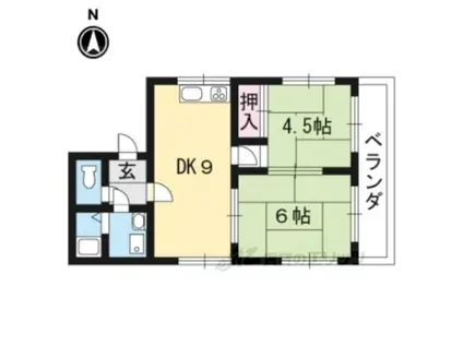 ブライトンハイツ(2LDK/1階)の間取り写真