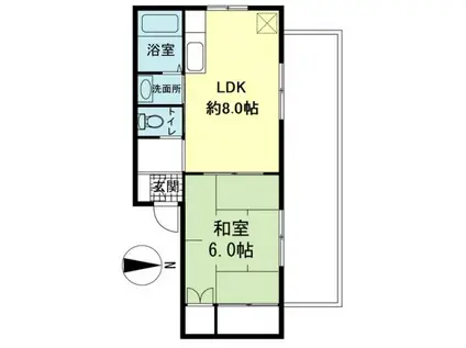 ハーベイカッツハイム(1LDK/3階)の間取り写真