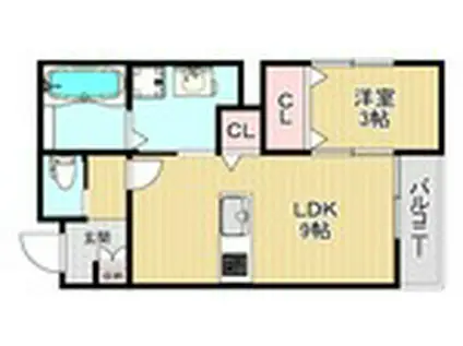 QHOUSE桑原(1LDK/2階)の間取り写真