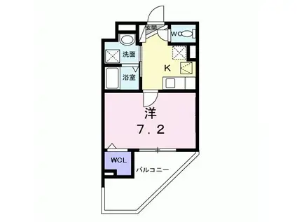 ヒカルサ京都御薗橋通(1K/1階)の間取り写真