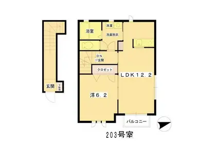 グレイス(1LDK/2階)の間取り写真