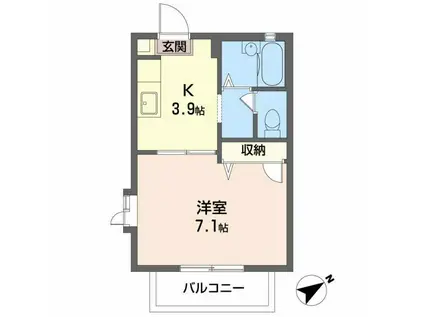 ジュネス望(1K/2階)の間取り写真