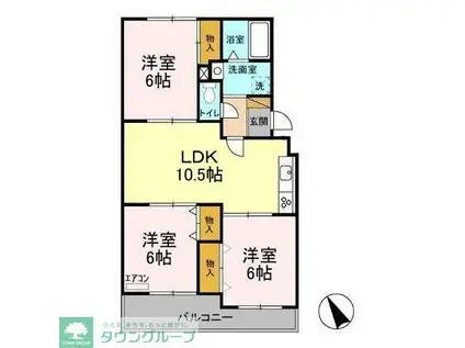 ヴェラクレスト壱番館(3LDK/1階)の間取り写真