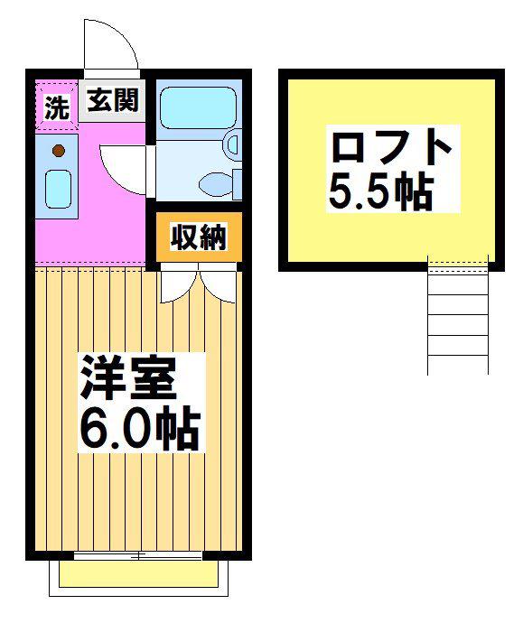 レジデンスオガサワラ(1K/1階)の間取り写真