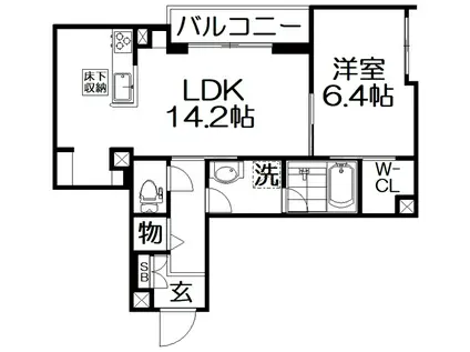 SHAMAISON ETOILE(1LDK/1階)の間取り写真