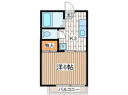 シティエレガンス(1K/2階)の間取り写真