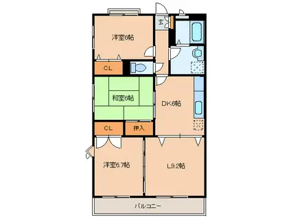 シンプルライフ21(3LDK/2階)の間取り写真