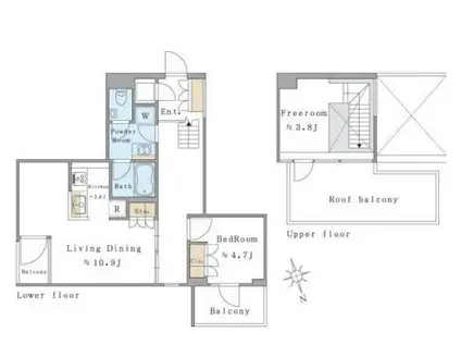 BRILLIA IST西麻布霞町 ブリリアイスト西麻布霞町(1SLDK/3階)の間取り写真