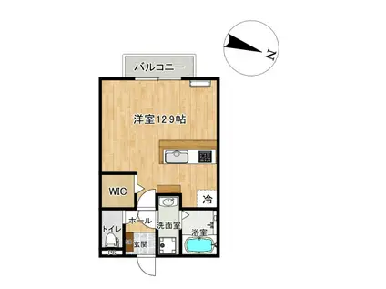 TATSUMIレジデンス藤原(ワンルーム/1階)の間取り写真