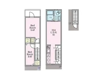 AZ石川台(2LDK/2階)の間取り写真