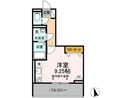 ガナールII(1LDK/2階)の間取り写真