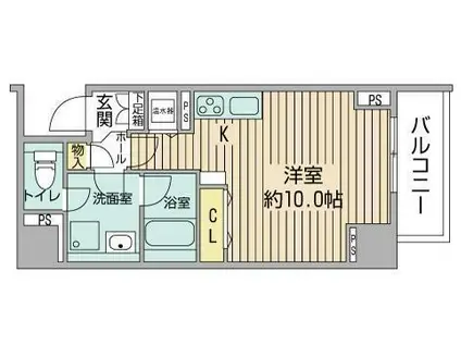 バロンドール(ワンルーム/4階)の間取り写真