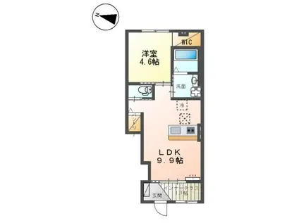 西宮市山口町下山口アパート工事(1LDK/1階)の間取り写真