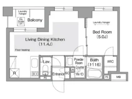 コンフォリア・リヴ文京護国寺(1LDK/4階)の間取り写真