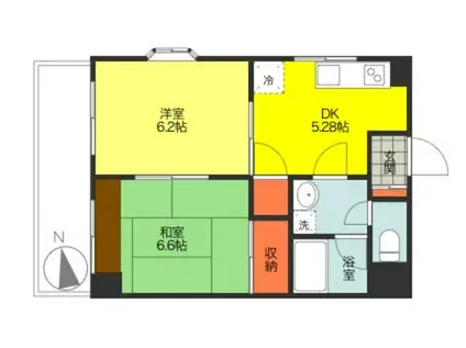 グランエスト戸田(2K/2階)の間取り写真