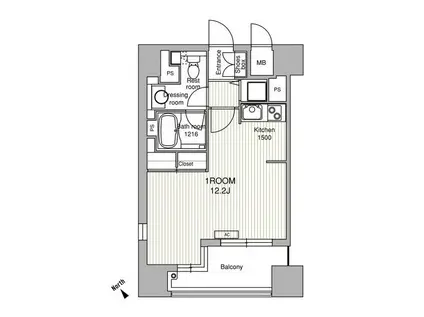 ラクレイス県庁口(ワンルーム/6階)の間取り写真