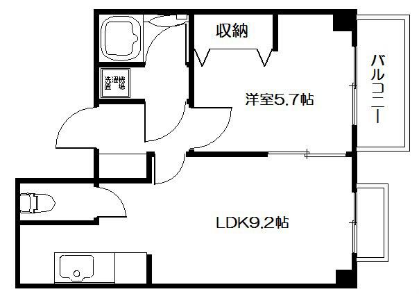 ホワイトクレステ(1LDK/3階)の間取り写真