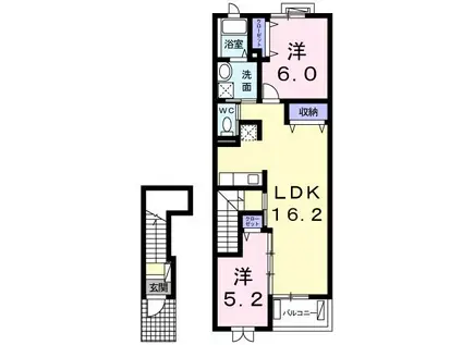 マーベラスIII(2LDK/2階)の間取り写真