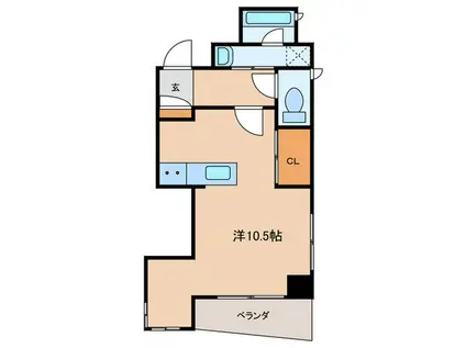 ジュネスピア八幡(ワンルーム/4階)の間取り写真