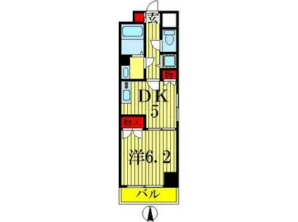 パルウッド両国(1DK/9階)の間取り写真
