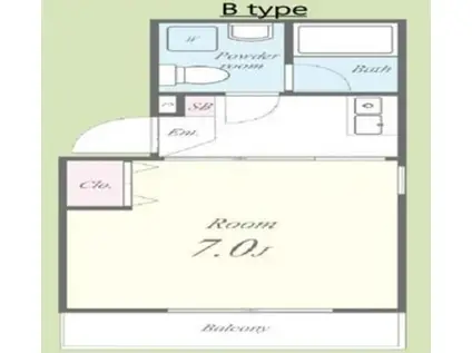 フラットガーデン(1K/3階)の間取り写真