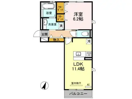 アンプルール EMPEREUR(1LDK/2階)の間取り写真