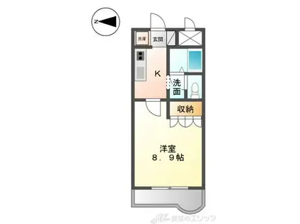 ソレイユ(1K/3階)の間取り写真