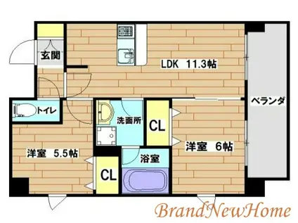 プレステージ9番館(2LDK/8階)の間取り写真