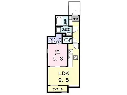 アルドールI(1LDK/1階)の間取り写真